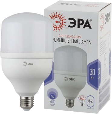 ЭРА 30W E27, светодиодная, холодный белый