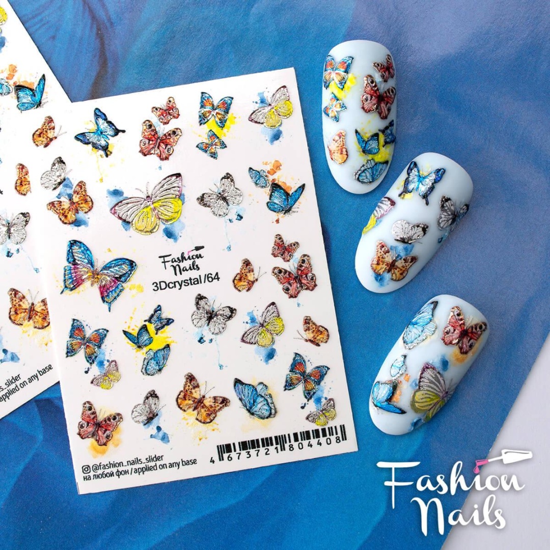 Fashion Nails слайдеры 3D crystal 064 1 шт