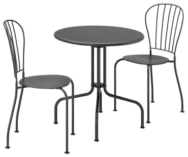 IKEA Лэккэ 09228895 стол+2 стула серый