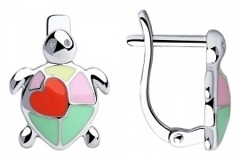 Серьги SOKOLOV 94023539 вес 2.25 г серебро, эмаль