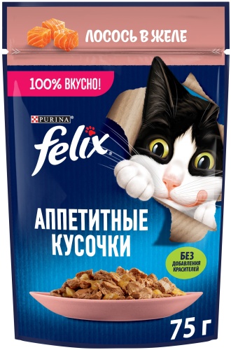 Felix Аппетитные кусочки в желе лосось 75 г 1 шт
