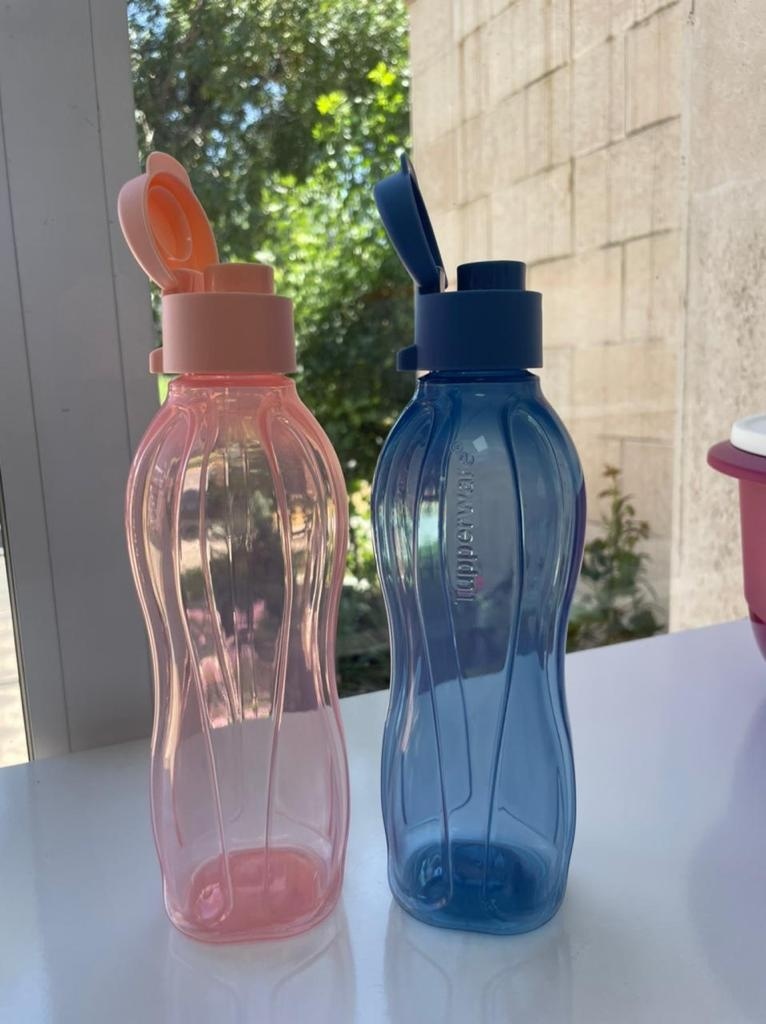 Бутылка Tupperware 0.5 л голубой, розовый, флип-топ, пластик