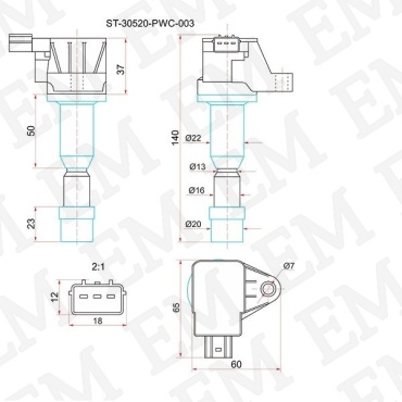 Катушка зажигания SAT ST-30520-PWC-003