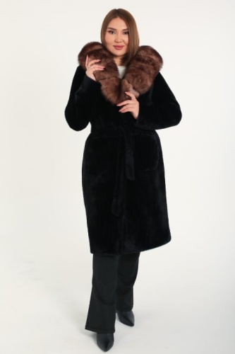Шуба Granat.Furs черный, коричневый