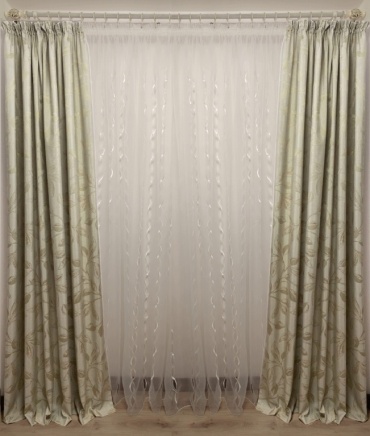 Портьеры Renaissance 250x280 см 2 шт, жаккард, бежевый