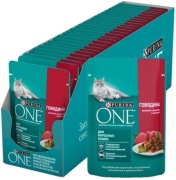 Purina One кусочки в желе говядина, морковь 75 г 26 шт