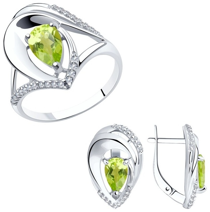 Diamant 94-310-00607-1-94-320-00607-1 вес 6.51 г серебро, фианит