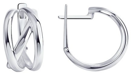 Серьги SOKOLOV 94024173 вес 6.95 г серебро, без вставок