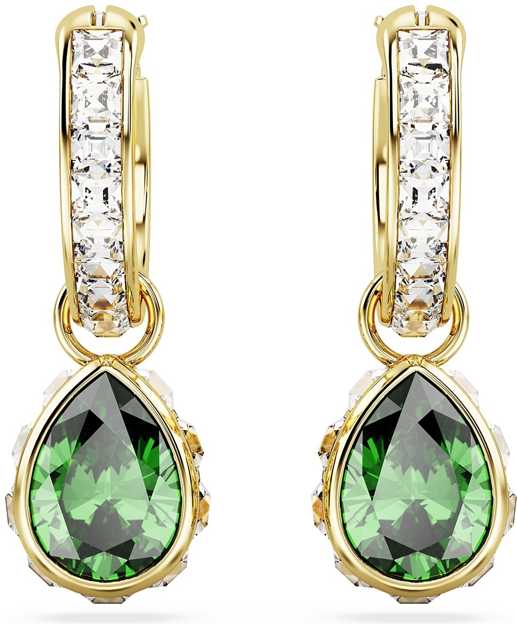 Серьги Swarovski ювелирный сплав, кристаллы Swarovski, цирконий