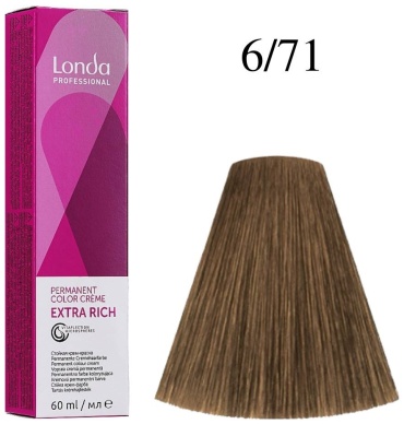 Londa Professional Extra Rich 6/71 темный блонд коричнево-пепельный крем-краска 60 мл