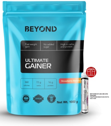 BEYOND Gainer Клубника-банан 1000 г