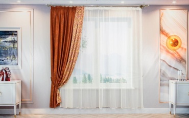 Комплект Ажур 430x260 см 2 шт, полиэстер, сетка, оранжевый, белый