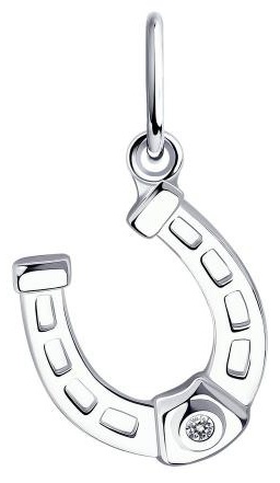Подвеска Diamant 94-130-01083-1 вес 0.61 г серебро, фианит