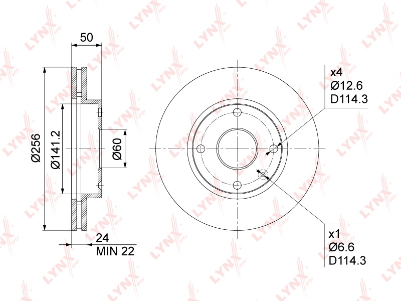 Диски LYNXauto передние BN1013