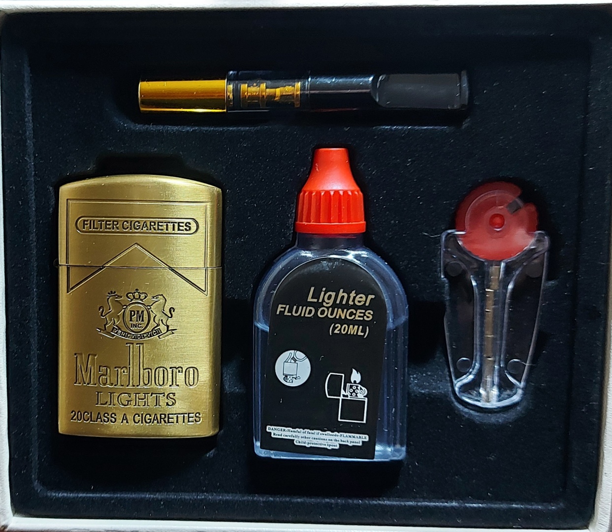 Lighter бензиновая зажигалка Marlboro-4.5, металлический сплав