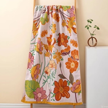 Полотенце 160x80 см, хлопок, муслин, 1 шт,