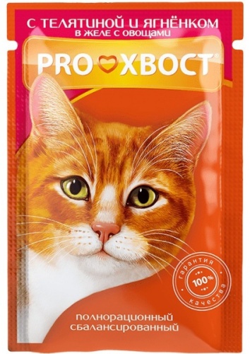 PROХВОСТ кусочки в желе ягненок, телятина 85 г 25 шт