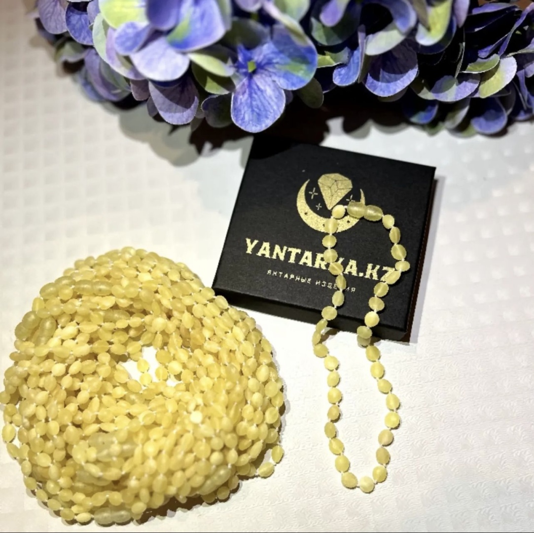 Бусы Yantarka.kz длина 30 см натуральный янтарь без вставок