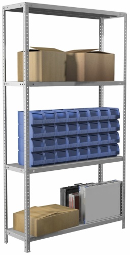 Стеллаж складской 150x40x250 см, полок 4 шт