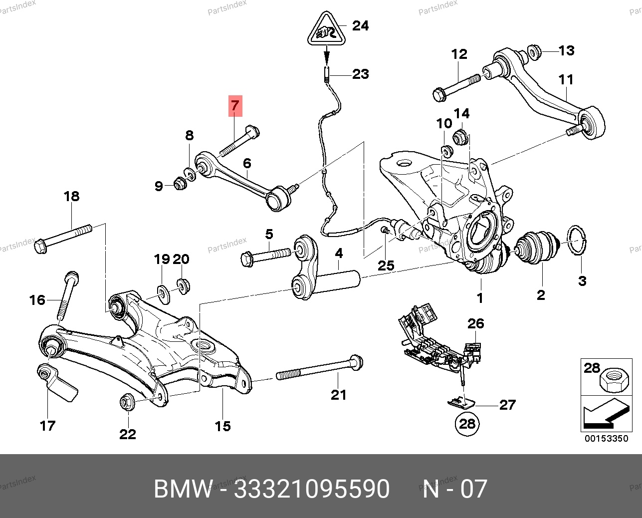 BMW Болт Регулировочный Схода - Развала 33321095590