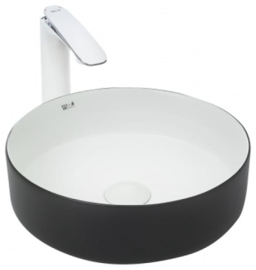 Раковина WeltWasser WW ELBACH M3134 BW накладная круглая 35.50х35.50 см, фаянс