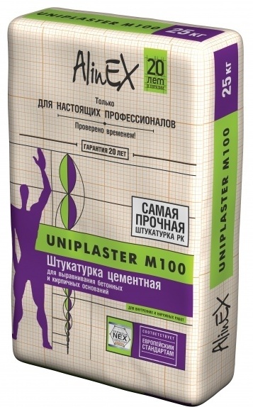 Штукатурка AlinEX Uniplaster М100 25кг