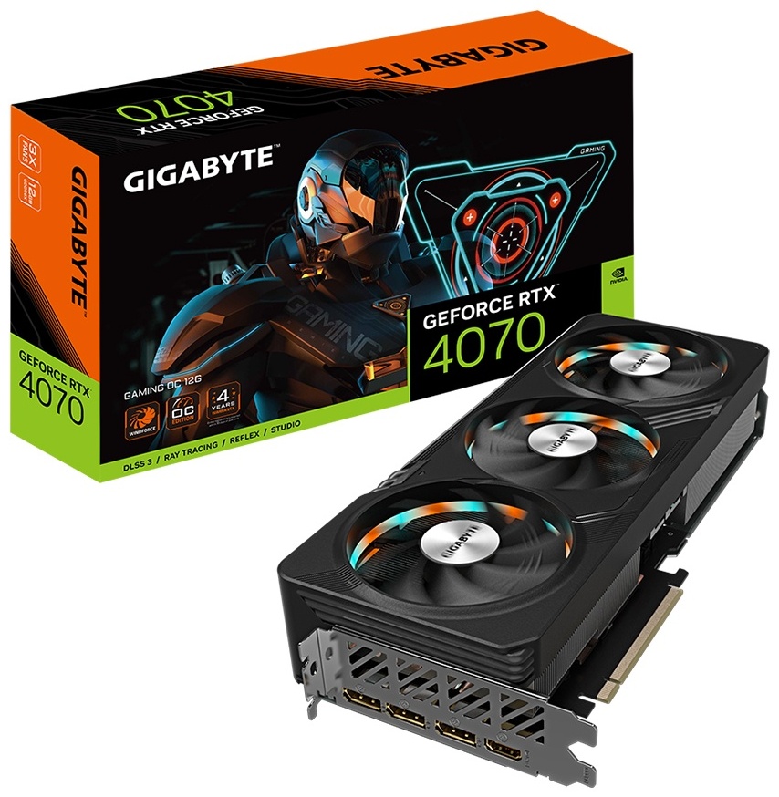 Видеокарта GIGABYTE GeForce RTX 4070 GAMING OC GV-N4070GAMING OC-12GD 12 ГБ