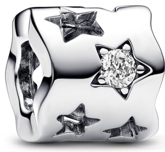 Шарм PANDORA «Резные звезды» 792827C01 вес 2 г серебро, цирконий