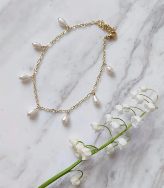 Brightdays Jewels длина 22 см медицинская сталь, жемчуг