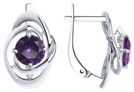 Серьги SOKOLOV 92569856 вес 3.75 г серебро, аметист