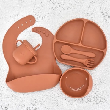 Комплект посуды Mom&Me 0006353 , силикон, оранжевый