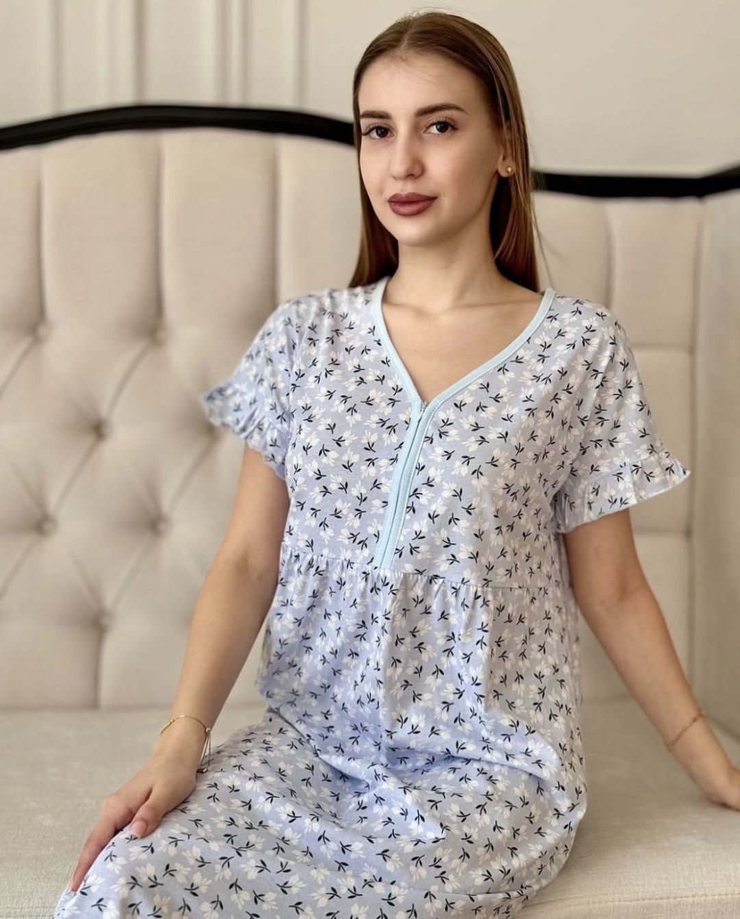 Ночная сорочка Ellada серый, голубой
