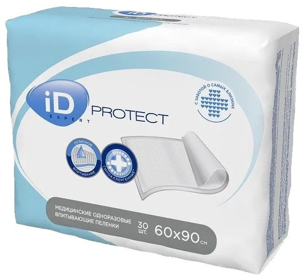 ID пеленки одноразовые Protect EXPERT 60x90 см белый 60х90 см