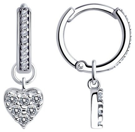 Серьги SOKOLOV 94025964 вес 2.95 г серебро, фианит
