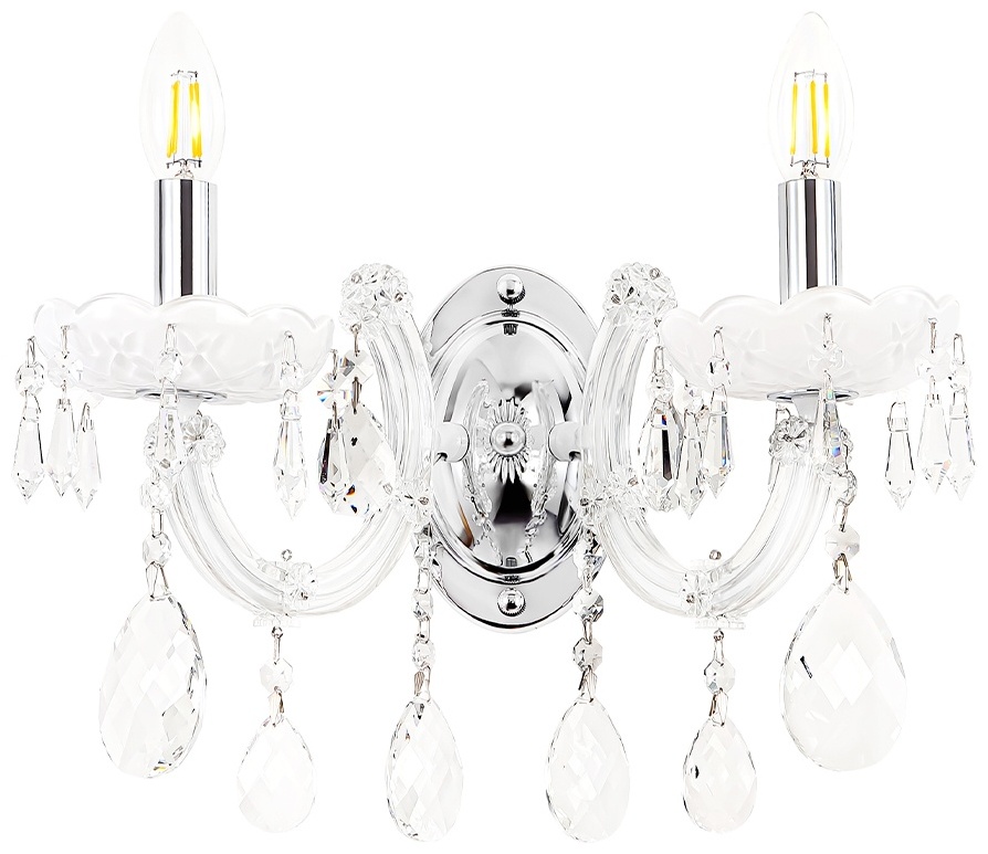 Бра настенный Crystal Lux Е14, белый, прозрачный