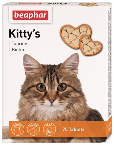 Beaphar Kitty's Taurine+Biotine добавка в корм для кошек 75 таблеток