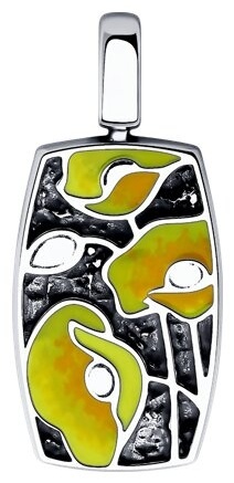 Подвеска Diamant 95-130-01691-1 вес 2.98 г серебро, эмаль