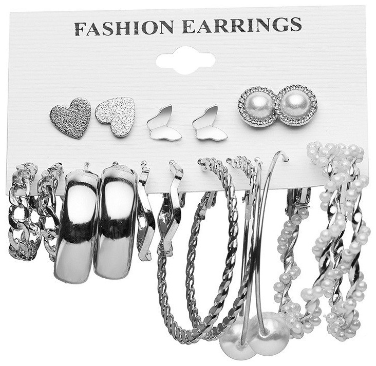 Набор Fashion Earrings бижутерный сплав, титан, искусственный жемчуг