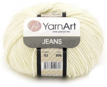 Моток YarnArt Jean0003 молочный 160 м 50 г