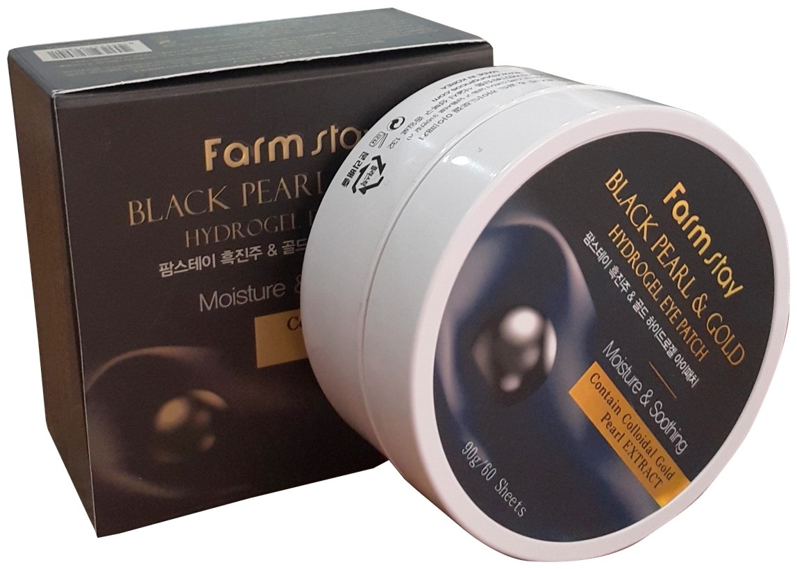 Патчи Farmstay гидрогелевые Black Pearl & Gold Hidrogel Eye Patch питательные 60 шт