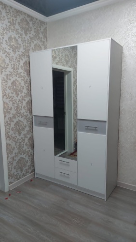 Распашной шкаф JanSera Гамма 01, 135x220х50 см, белый, серый