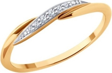 Diamant 51-110-02306-1 размер 16.5 вес 1.3 г золото, фианит