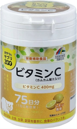 Unimat Riken ZOO Series Витамин C + Каму-каму (вкус лимона) курс 75 дней таблетки 150 шт