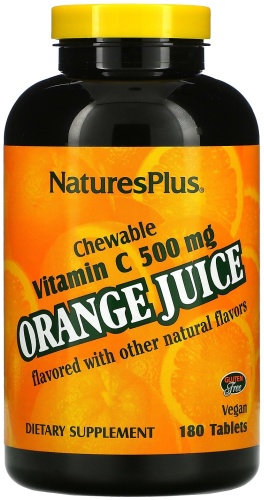 NaturesPlus VITAMIN C Chewable - Orange Juice Flavor таблетки 180 шт