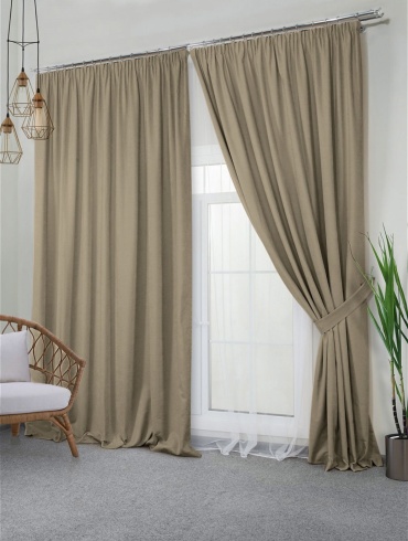 Комплект Home Textile 400x280 см 2 шт, сетка, петек, коричневый