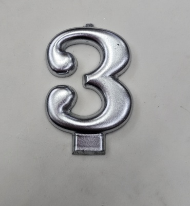 Свеча Веселая затея цифра 3, 1 шт 8 см