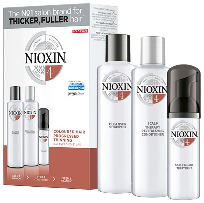 Nioxin Система №4 для окрашенных истонченных волос набор по уходу за волосами для женщин