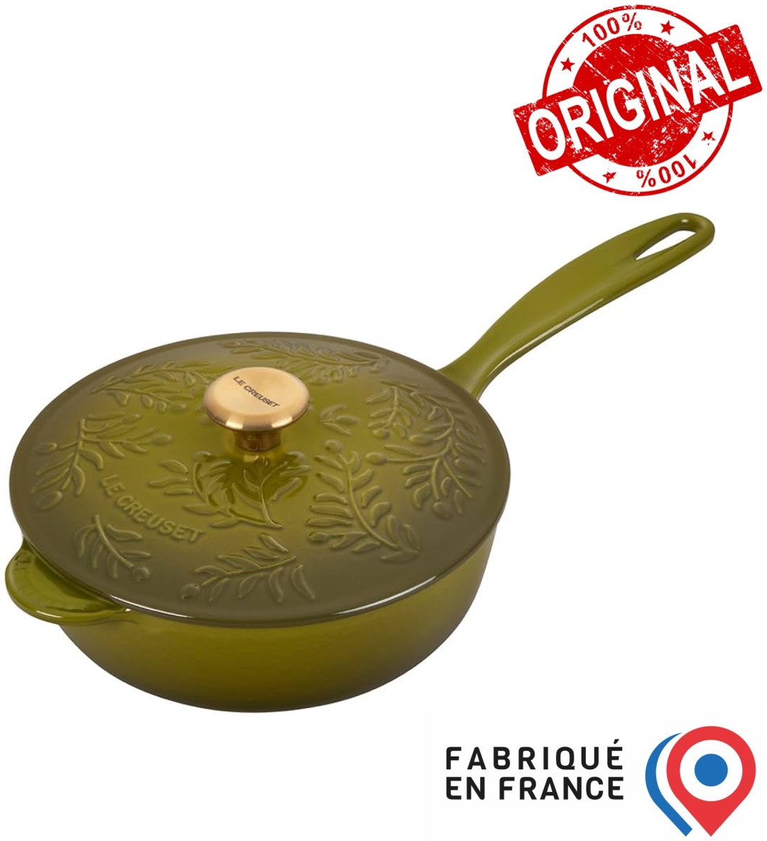 Сотейник 2 л, LE CREUSET Olive Branch Olive 21 см чугун