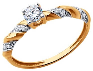 Diamant RIN-DI-585-260700-17 размер 17 вес 1.35 г золото, бриллиант
