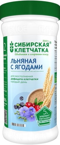 Сибирская Клетчатка Льняная с Ягодами 280 г